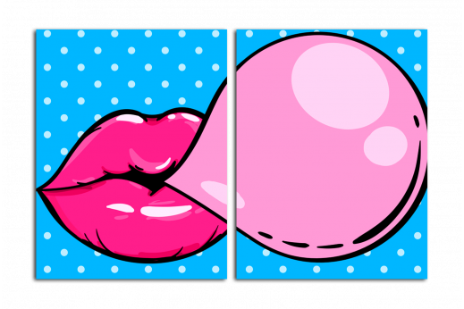 Постер Поп-арт Розовые губы